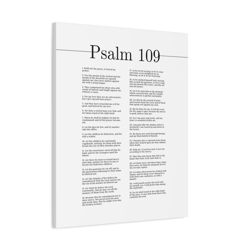 Scripture Canvas O God Of My Praise Psalm 109 Christian Wall Art Ready to Hang